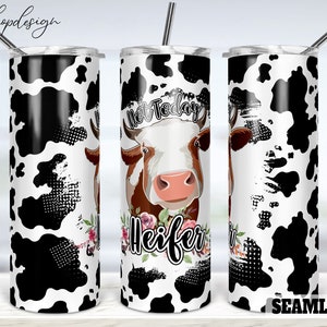 Not Today Heifer Seamless 20oz Skinny Tapered & Straight Tumbler Sublimation, Waterslide Digital Design Full Tumbler Wrap Png Download