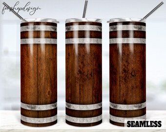 Whiskey Beer Keg Tumbler Sublimation Design, 20oz Skinny Tumbler (Digital Download)