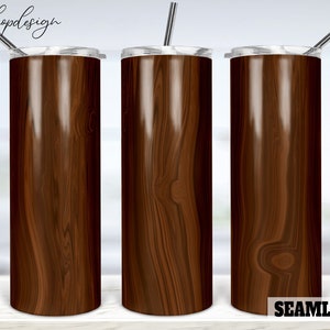 Grano de madera rústica Sin costuras 20oz Flaco cónico y recto Sublimación del vaso, tobogán de agua Diseño digital Envoltura completa del vaso Png Descargar