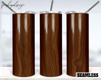 Rustic Wood Grain Seamless 20oz Skinny Tapered & Straight Tumbler Sublimation, Waterslide Digital Design Full Tumbler Wrap Png Download