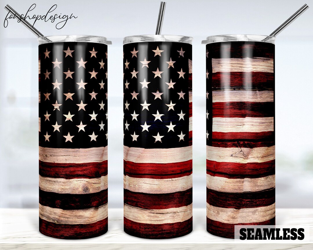 American Flag Seamless 20oz Skinny Tapered & Straight Tumbler - Etsy