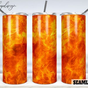 Gobelet à sublimation, flammes de feu, film de lave sans couture (téléchargement numérique)