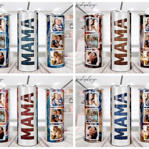 Mama Tumbler, Moldura para fotos, Copo magro de 20 onças, Geode Agate, Dia das Mães, Gráficos de sublimação, Download digital, Wrap Png Design