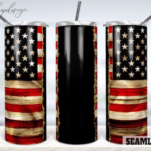 American Flag Patriotic Seamless 20oz Skinny Tapered & - Etsy