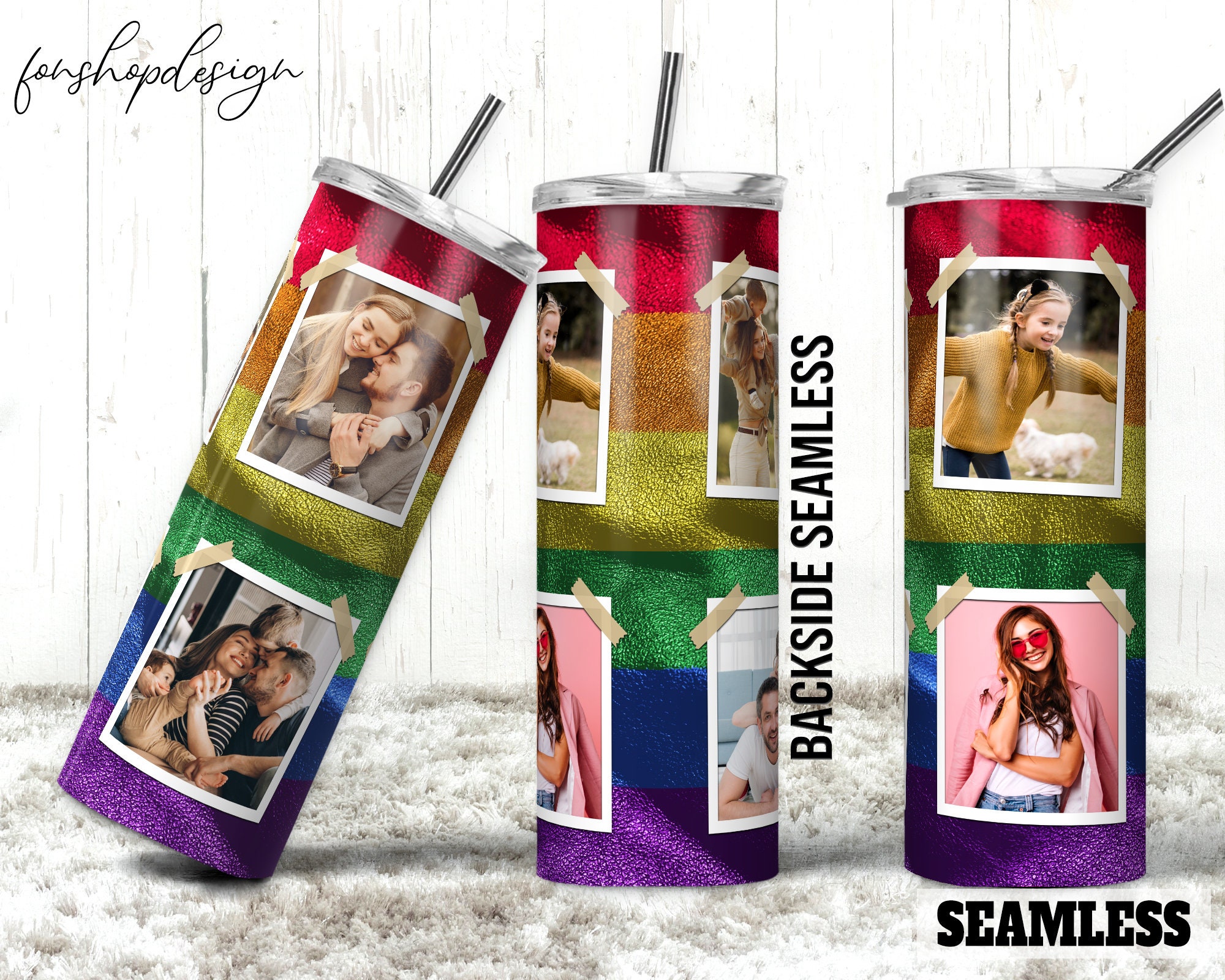 LGBT Rainbow Flag Photo Frame 20oz Skinny Tapered & Straight - Etsy