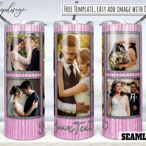 5 fotolijstjes, huwelijksverjaardag, 20 Oz Tumbler, Skinny Tumbler, taps & recht, sublimatie graphics, digitale download, wrap design