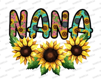 Nana Sunflower Wreath Sublimation Design (Digital Download)