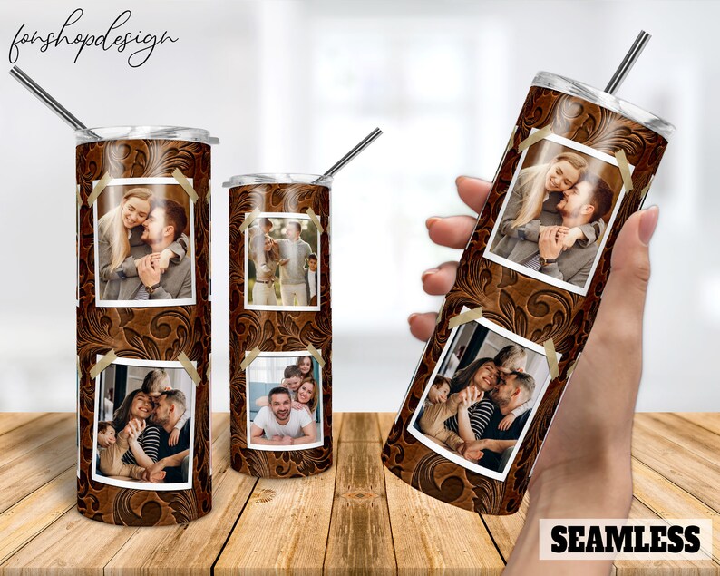Laced Edge Tooled Leather Picture Frame main image 0