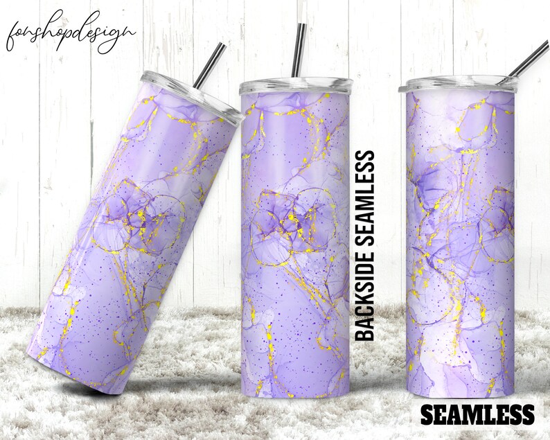 Purple Glitter Alcohol Ink Seamless 20oz Skinny Tapered & Etsy