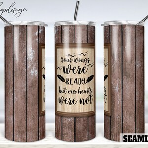 Memorial Wings waren klaar naadloze 20oz skinny taps toelopende en rechte tumbler sublimatie, waterglijbaan digitaal ontwerp volledige tumbler wrap download