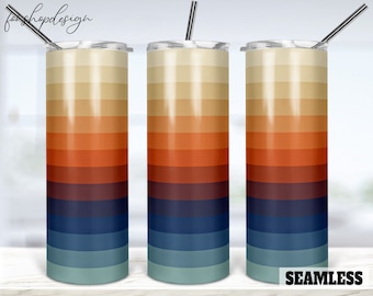 Retro Vintage Background Seamless 20oz Skinny Tapered & Straight Tumbler Sublimation Waterslide Digital Design Full Tumbler Wrap Download