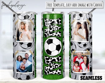 Soccer Mom Photo Frame 20oz Skinny Tapered & Straight Tumbler Sublimatie, Waterglijbaan Digitaal Ontwerp Volledige Tumbler Wrap Png Digitals Download