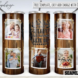 Memorial Wings Were Ready Photo Frame 20oz Skinny Tapered & Straight Tumbler Sublimation, Waterslide Digital Design Full Tumbler Wrap Png