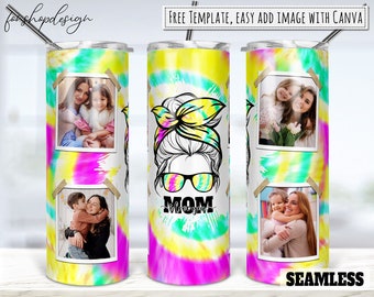 Ik hou van je moeder fotolijst Tumbler, 20 Oz Tumbler, Skinny Tumbler, taps toelopend & recht, sublimatie graphics, digitale download, PNG-ontwerpen