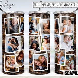 Rustieke houtnerf foto fotolijst Tumbler, 20 Oz Tumbler, Skinny Tumbler, sublimatie graphics, digitale download, volledige wrap, PNG-ontwerp
