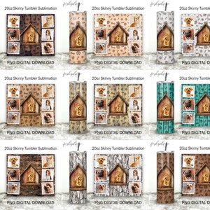 Gobelet de maison de chien, cadre photo photo, gobelet maigre de 20 oz, fond de bois, graphiques de sublimation, téléchargement numérique, enveloppe complète, conception de Png