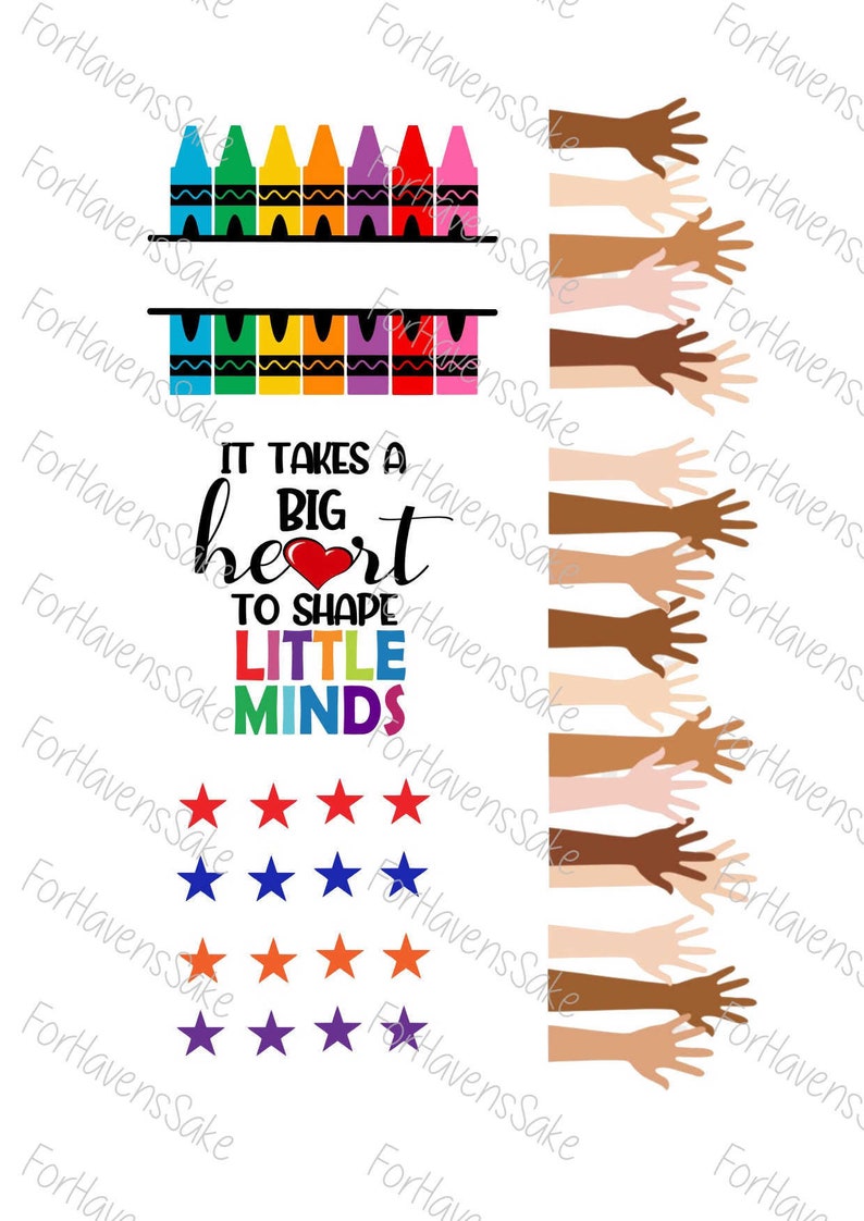 Digital It Takes a Big Heart to Teach Little Minds SVG PNG JPG Digital Teacher
