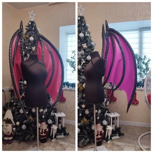 Purple Bat Wings Costume, Wings Cosplay Costume, Vampire Costume, Demon Wings, Black Wings, Bat Cosplay, Halloween Costume, Black Angel Wings