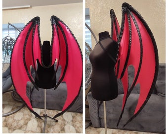 Fledermausflügel, Cosplay-Flügel-Kostüm, Vampirflügel, Drachenflügel, Dämonenflügel, schwarze Flügel, Flügel Cosplay, Halloween-Kostüm, rote Engelsflügel