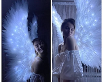 luminous angel wings,magic fairy wings,adult angel costume,angel wings for christmas,big white party wings