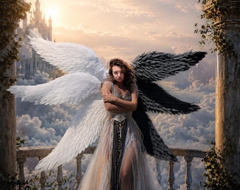 Dark Fantasy Angel Wings | Gothic Seraphim Costume | Heaven and Hell Cosplay Wings