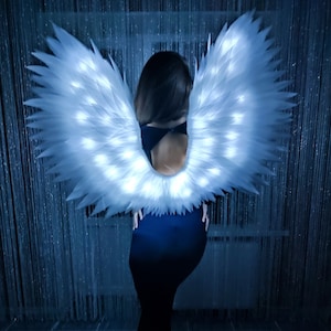 luminous adult white angel wings!carnival wings,cosplay angel costume,christmas wings,dance show angel costume