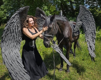 Pferdeflügel, Pegasusflügel, Pferde-Cosplay, Drachenflügel für Pferd, Pferdekostüm für den Pferdetag, Reiterflügel