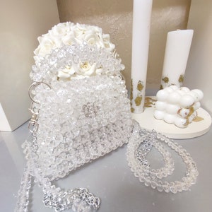 Zara white beaded bag hotsell