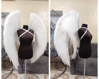 Large Dark Angel Wings for Adults, Fairy Wings, Cosplay Angel Costume, Halloween white Angel Wings, White Angel Costume, Black Wings Costume