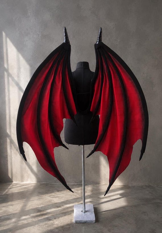 Large Gothic Bat Wings: Fabric Photoshoot and LARP Costume, 16 Colors