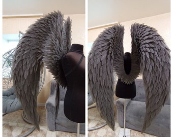 Large Dark Angel Wings for Adults, Fairy Wings, Cosplay Angel Costume, Halloween Dark Angel Wings, White Angel Costume, Black Wings Costume