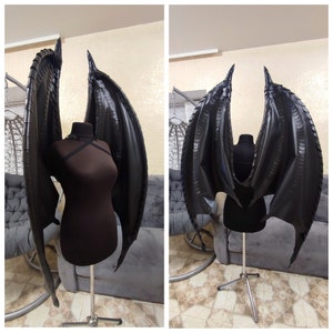 Disfraz de alas de murciélago, disfraz de alas de cosplay, disfraz de vampiro, alas de demonio, alas negras, cosplay de alas de murciélago, disfraz de Halloween, alas de ángel negro