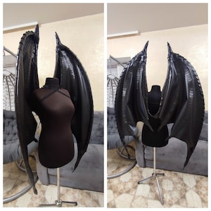 Fledermausflügel-Kostüm, Cosplay-Flügel-Kostüm, Vampirkostüm, Dämonenflügel, schwarze Flügel, Fledermausflügel-Cosplay, Halloween-Kostüm, schwarze Engelsflügel