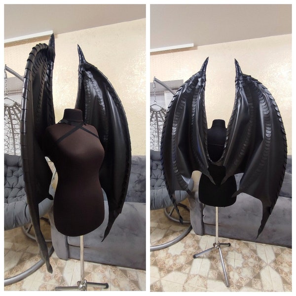 Fantasia de Asas de Morcego, Fantasia de Asas para Cosplay, Fantasia de Vampiro, Asas de Demônio, Asas Pretas, Cosplay de Asas de Morcego, Fantasia de Halloween, Asas de Anjo Negras