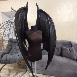 Bat Wings Costume, Cosplay Wings Costume, Vampire Costume, Demon Wings, Black Wings, Bat Wings Cosplay, Halloween Costume, Black Angel Wings image 6