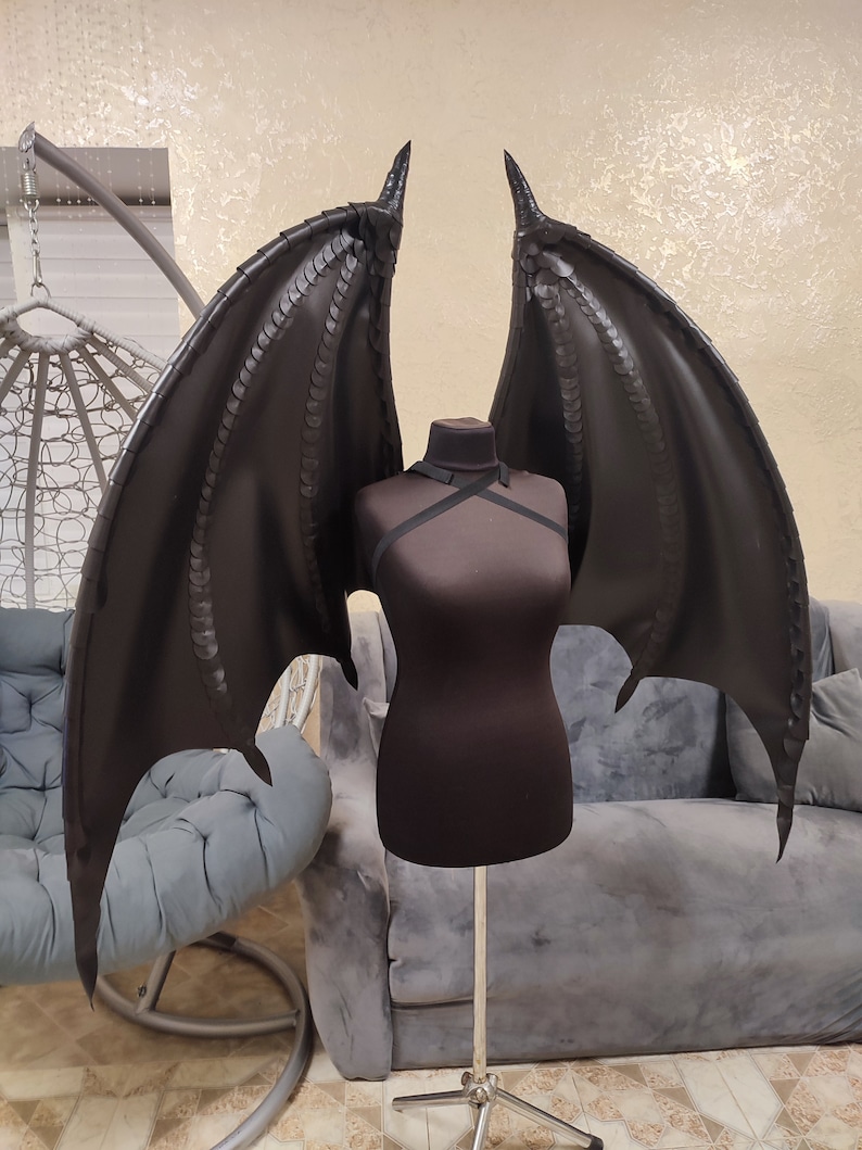 Bat Wings Costume, Cosplay Wings Costume, Vampire Costume, Demon Wings, Black Wings, Bat Wings Cosplay, Halloween Costume, Black Angel Wings image 8