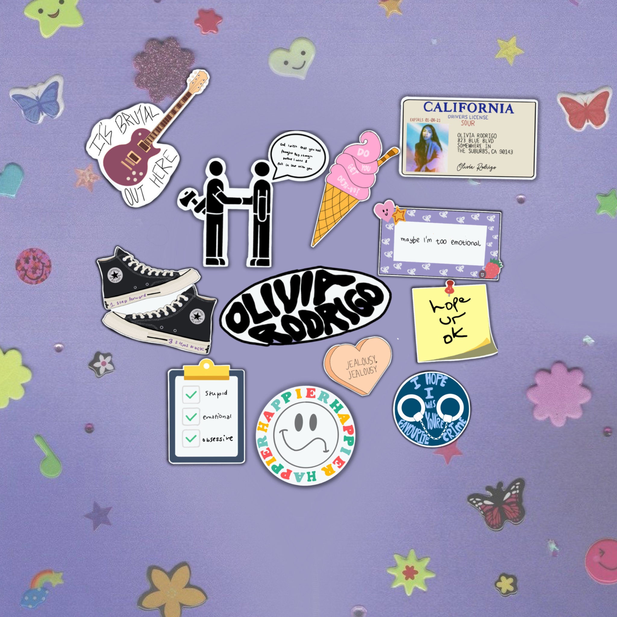 Sour Stickers Olivia Rodrigo | Etsy