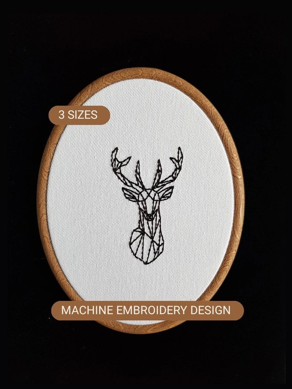 Deer Machine Embroidery Design With Simple Stitches. Machine Etsy