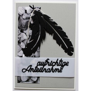 Trauerkarte / Beileidskarte grau - schwarz inkl. Umschlag Kondolenzkarte