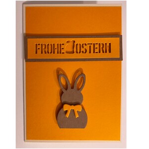 Osterkarte elfenbein Kraftpapier Osterhase Orange Gruß Ostern Karte Ostern Frohe Ostern