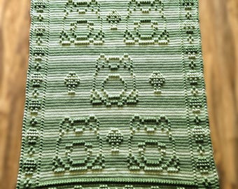 Frog and Mushroom Crocheted Blanket Pattern--PDF File only