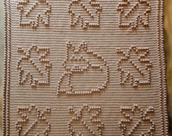 Fox and Leaves Crochet Blanket Pattern – Woodland Animal Throw – Instant Download PDF