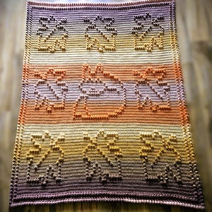 Fox & Leaves Crochet Blanket Pattern – Woodland Animal Throw – Instant Download PDF