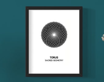 Torus Print | Sacred Geometry Wall | A5,A4