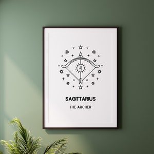 sagittarius star sign print