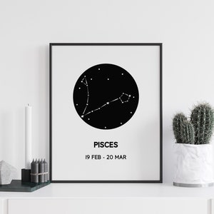 pisces gift constellation print