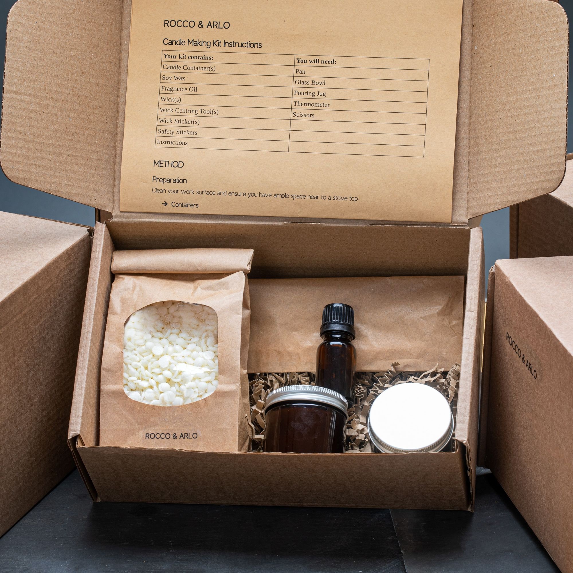 Soy Candle Making Kit to Make 2 DIY Scented Amber Glass Jar Candles -   UK