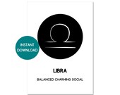 LIBRA Glyph Art Print | Zodiac Gift Minimalist Wall Art | Horoscope Print Astrology Poster | A4 Printable