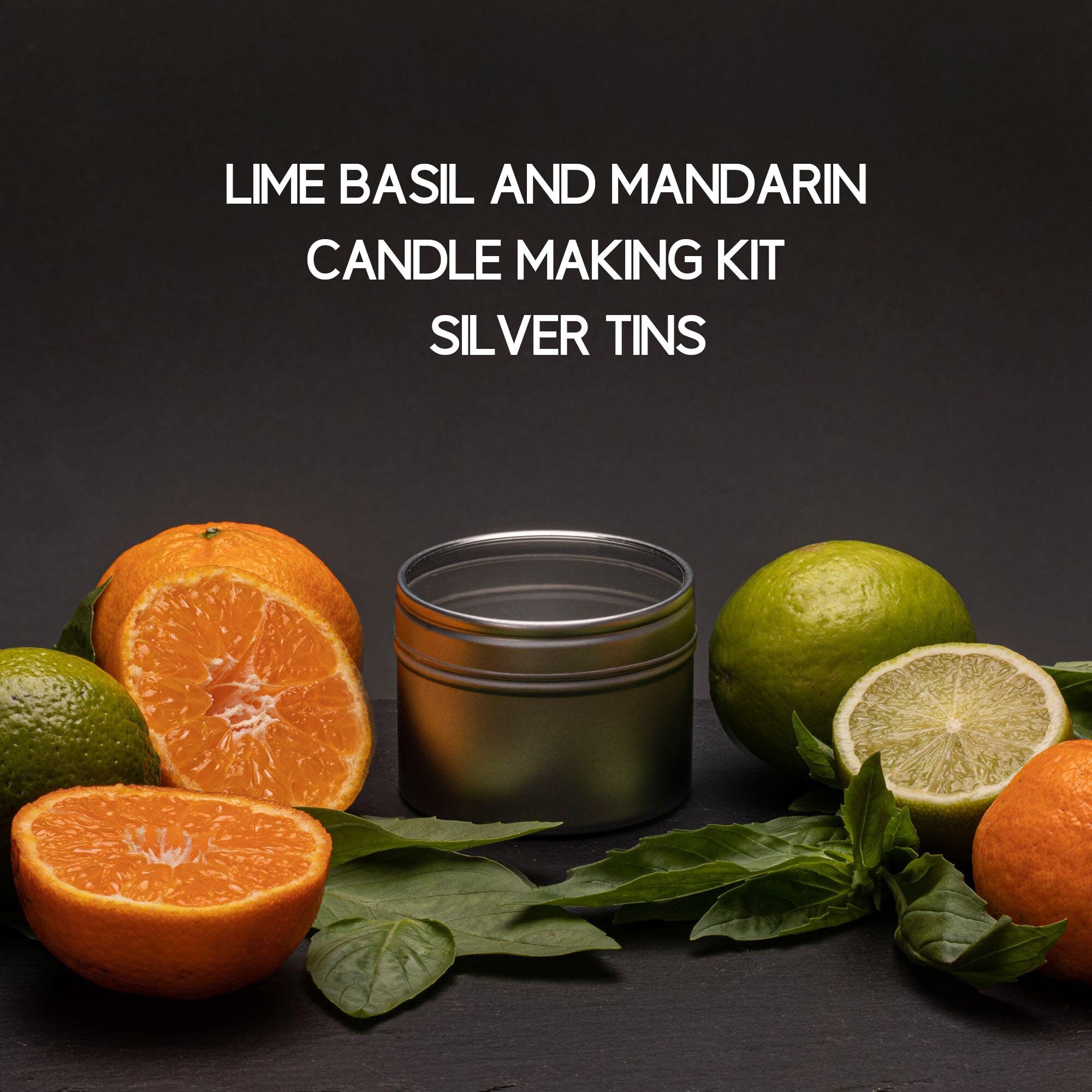 Vegan Candle Making Kit Makes 2 Vegan Lime Basil & Mandarin Scented