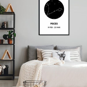 pisces zodiac wall art